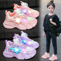 Elementary school girls' shoes autumn new girls' dad shoes children's mesh breathable children's rotate buckle sports shoes