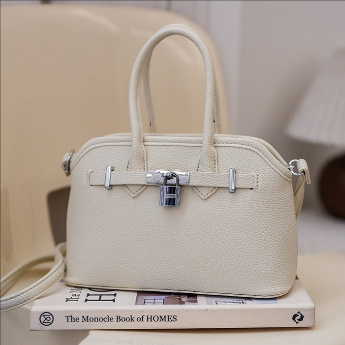 Cross-border retro handbag women's soft leather Kelly bag 2025 new high-end messenger bag versatile shoulder shell bag