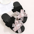 Plus size drag female students spring and summer outweark-style flip-flop sandals flower rhinestone drag ins pearl eva beach shoes