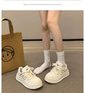 Niche stylecasual sneakers for women 2026new arrivalspringthick solejapanese style white shoespreppy style breathable sneakers