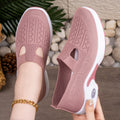 Exportplus sizespringnew arrival flying mesh shoes women's slip-on thick sole breathable casual shoes soft bottom cushion shoes women