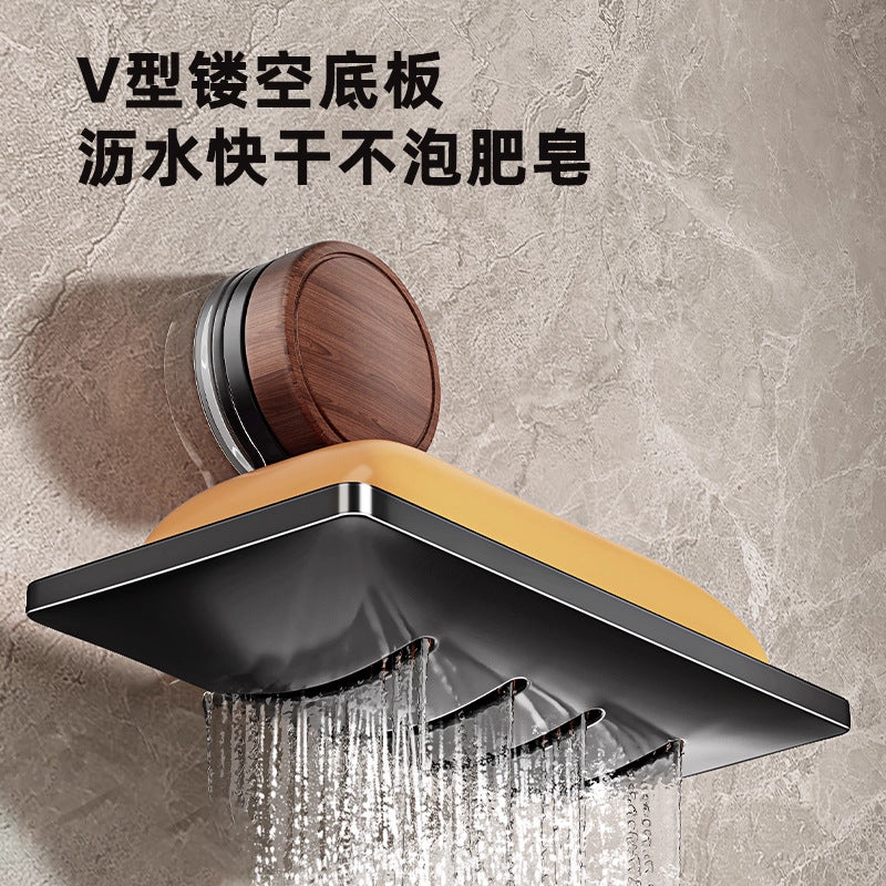 Gun gray bathroom soap dish creative drain space aluminum punch-free soap dish bathroom storage rack wall-mounted