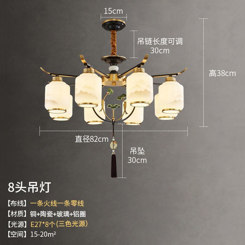 New chinoiserie chandelier living room lamp chinese style zen restaurant hotel booth room lamp for home downward chinoiserie lamps