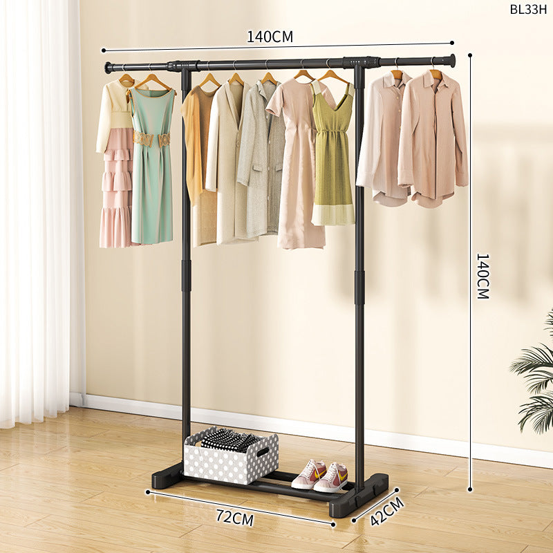 Clothes hanger floor-standing for home balcony indoor simple clothes drying pole movable clothes hanger student dormitory clothes drying rack
