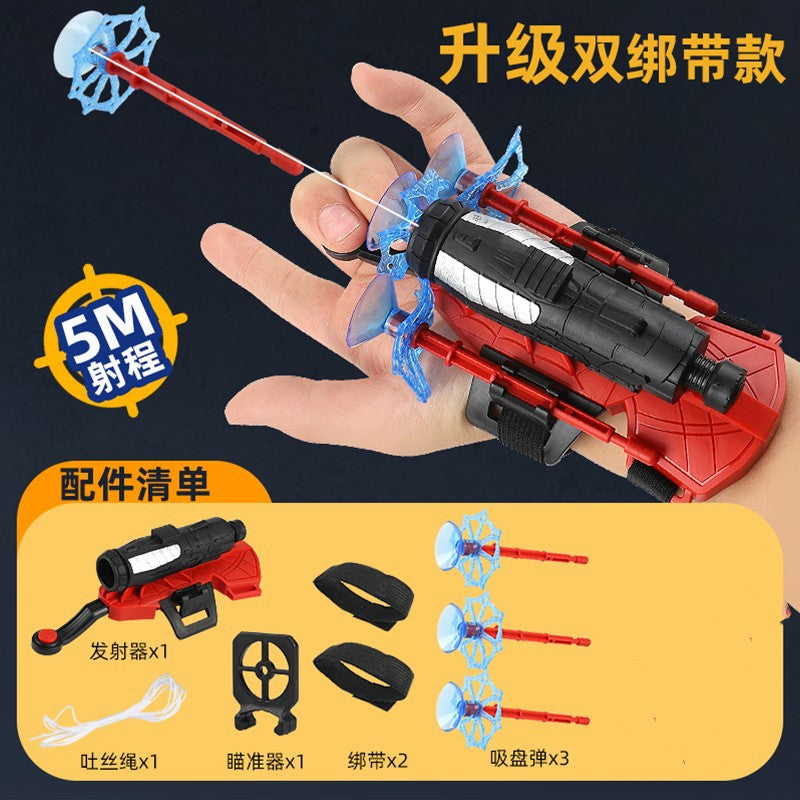 Spider silk launcher spider gloves soft bullet gun kids suction cup educational toy recyclable silk spitting jet girl