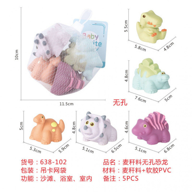 Cross-border export straw glue stacking music water spray marine animal assembly building block children's perception bath bathroom toys