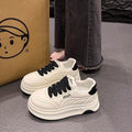 Girls' white sneakers: new spring/autumn  collection - chunky sole, versatile, warm, height-boosting, bestselling athletic skate shoes