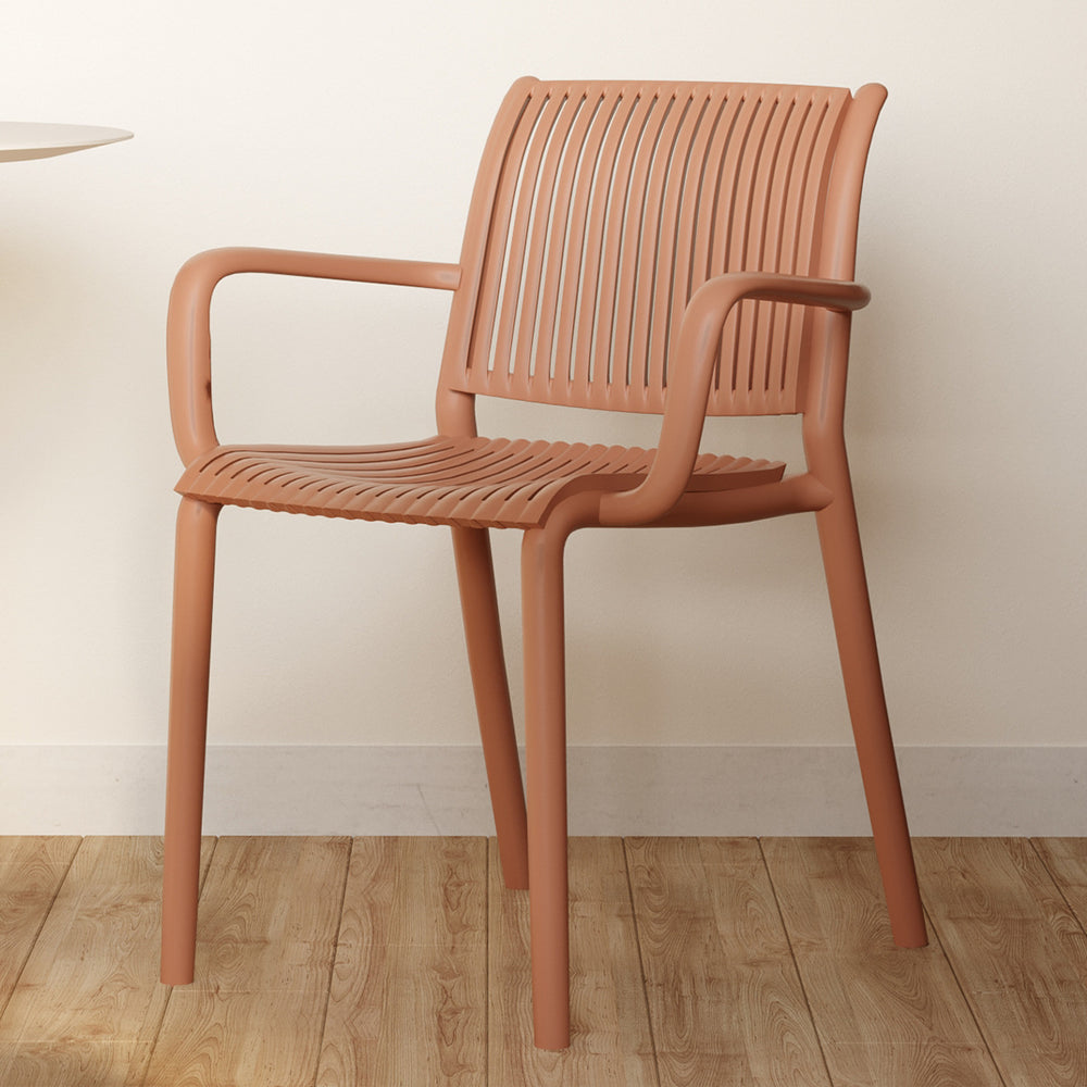 New arrival: thickened modern minimalist nordic dining chair - plastic chair, balcony outdoor vertical stripe leisure chair, stackable waiting chair