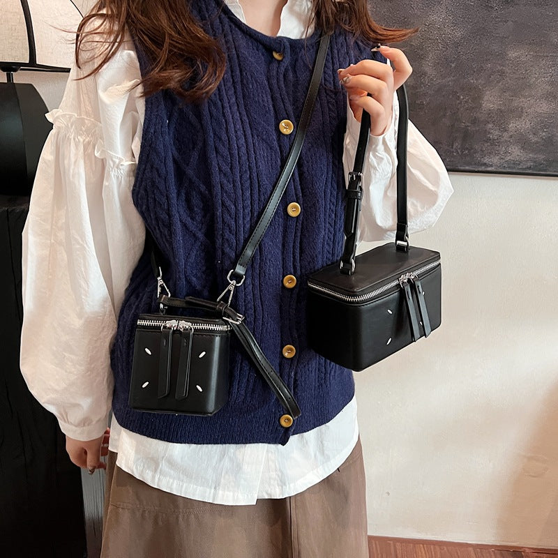 2025 new fashion versatile square box bag portable shoulder bag women's small cosmetic bag exquisite
