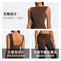 European and american eco-friendly fabric barely-there sports bra high-waisted butt-lifting yoga wide-leg pants casual fitness yoga outfit set