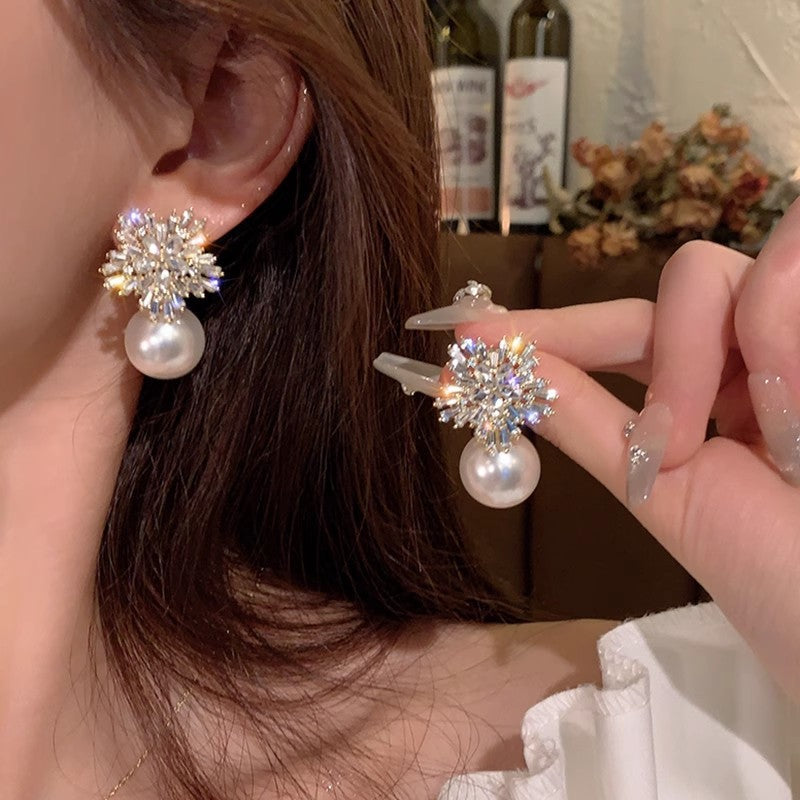 S925 silver needle niche style exquisite pearl earrings easiest for matchelegantbows earrings accessible luxuryelegantsense earrings