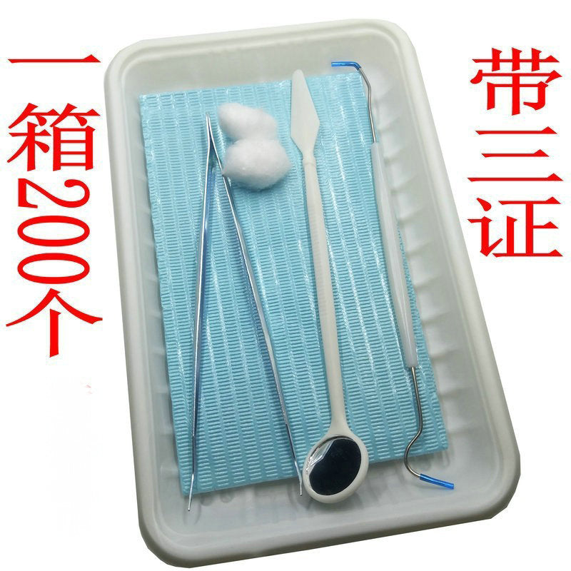 Dental oral consumables materials disposable instrument box sales probe forceps mouth mirror knife adjustment cotton ball paper towel laying towel