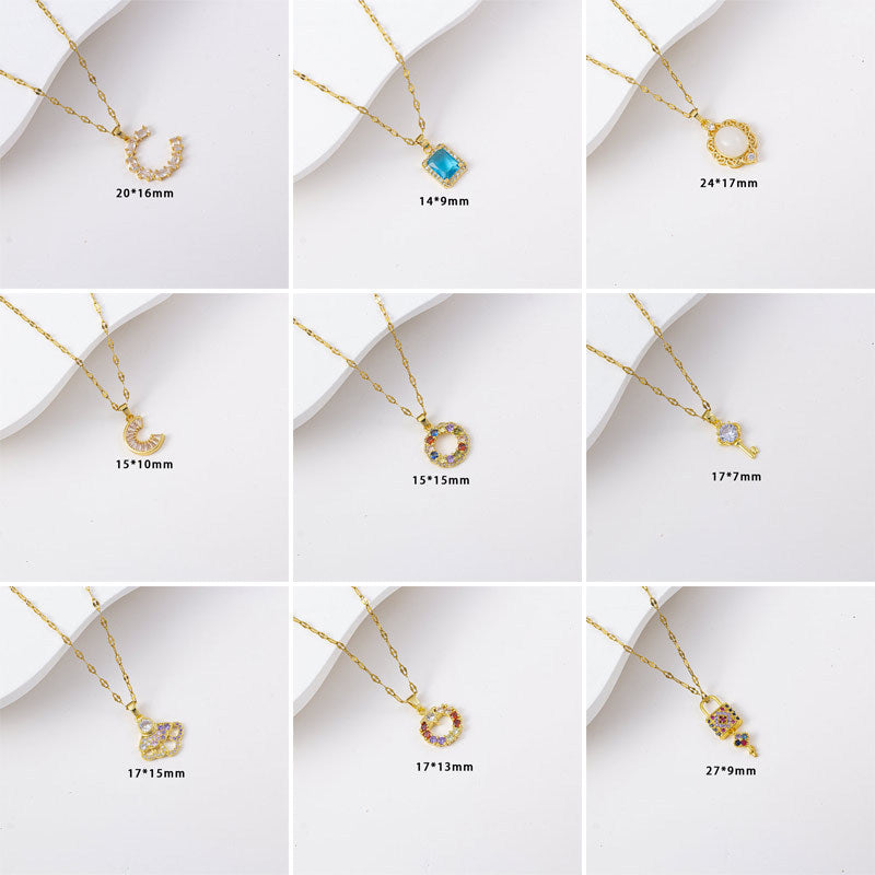 Necklace female titanium steel fashion electroplating hot style key shape pendant niche design high-end sense of light luxury clavicle chain