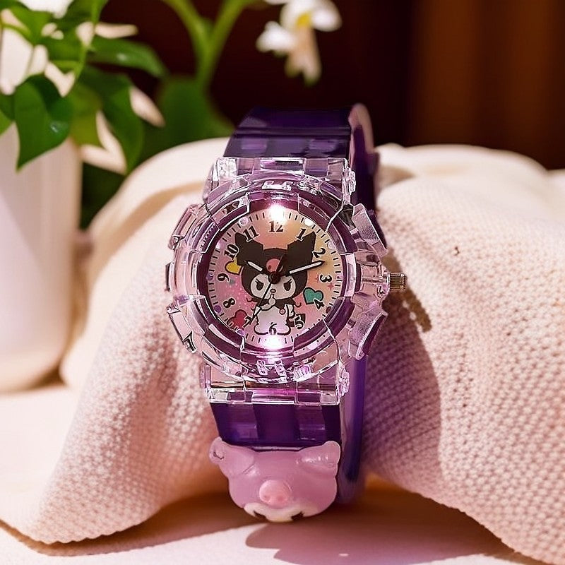 Kuromi kids' watch toy - girls' kindergarten glowing watch - my melody electronic watch