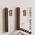 Walnut folding invisible clothes drying rack balcony for home wall-mounted clothes drying rod indoor clothes hanger bay window clothes drying rack