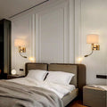 Hotel bedside reading wall lamp - new spotlight with switch, modern minimalist fabric bedroom study wall light
