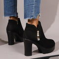 fall/winter new arrival: women's plus-size fleece-lined heeled ankle boots - wholesale available, dropshipping to  &  (0.5cm heel height difference)