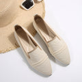 Exportplus sizeflats shoes women's  spring pointed toe fashion fly knit flats slip-on casual slip-on flats