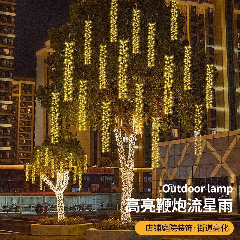 LED firecracker meteor light ponytail hanging tree light project lighting decorative lights racing waterfall new year spring festival light string