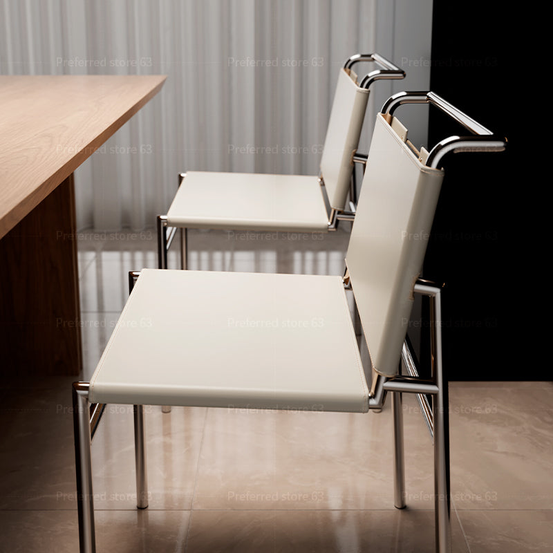 Used saddle leather chair - modern minimalist dining chair for home, living room, balcony, backrest, casual lounge, negotiation chair, office chair