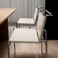 Same-day delivery of ins popular chair saddle leather rock brun chair medieval style stainless steel dining chair casual leather chair