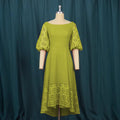 African-inspired elegant cutout bubble sleeve dress - off-the-shoulder, slimming a-line party dress with asymmetrical hem