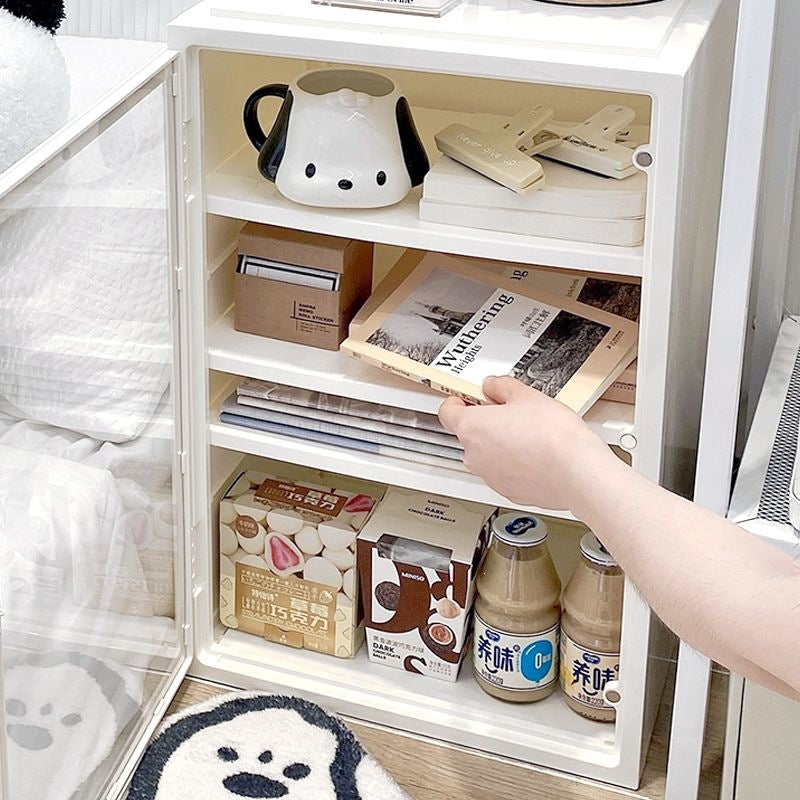 Bedside table for room, simple rental bedroom, household multi-layer bedside cabinet, plastic ins style creative storage rental house