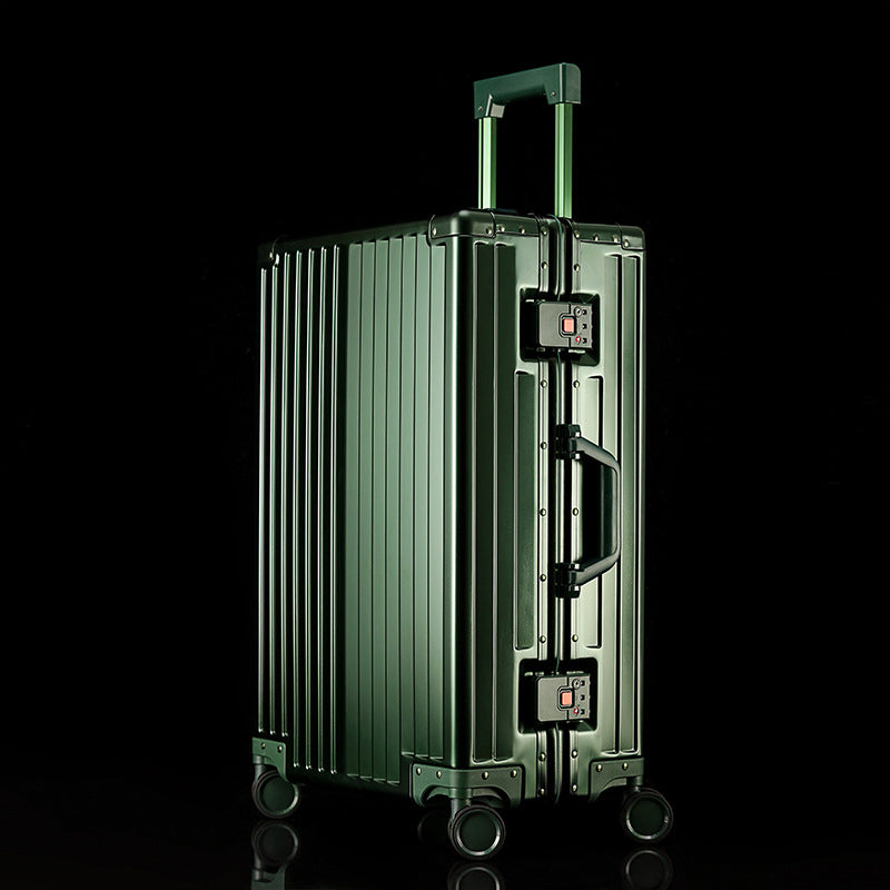 New customized all-aluminum alloy suitcase, metal trolley case, Jiaxing suitcase, universal wheel password case, boarding case.