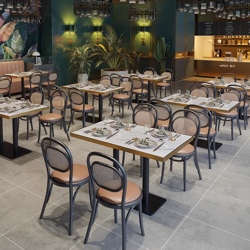 Customized dessert milk tea shop rock slab table and chair combination simple burger steak noodle shop coffee western restaurant card seat sofa