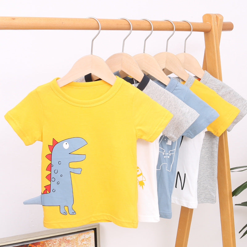 Children's summer short-sleeve t-shirt,  new arrival, half-sleeve tee for toddlers and young children, summer style, kids' cropped top, breathable trendy tee