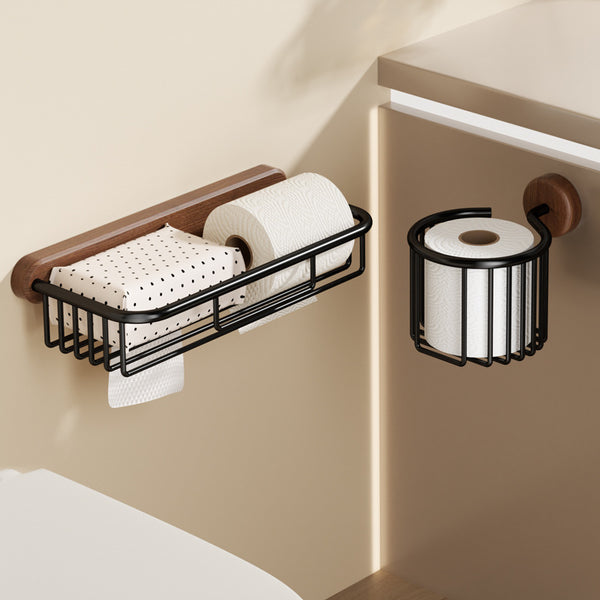 Walnut Toilet Tissue Holder Paper Drawing Toilet Tissue Box Bathroom Roll Basket Toilet Paper Box Toilet Paper Shelf