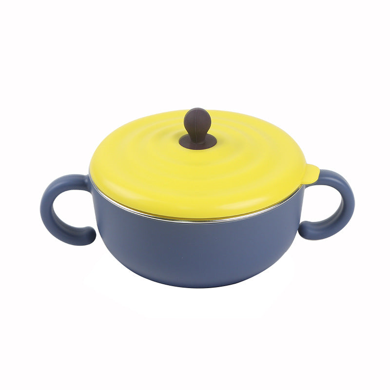Baby tableware stainless steel grinding food supplement suction cup bowl kids tools maternal and infant products thermal bowl food supplement bowl feeding