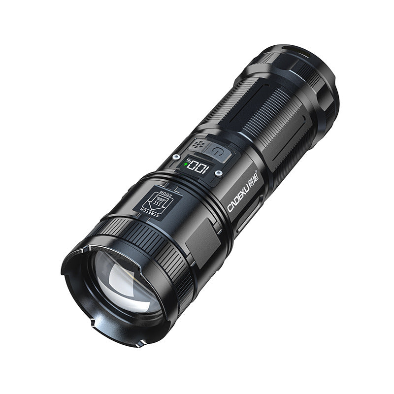 Cross-border new processing custom laser P70 electric display multi-function flashlight high-power charging strong light flashlight