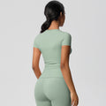 Naked feeling brushed tight short sleeve t-shirt quick-drying breathable sports tops yoga clothes outdoor casual running fitness clothes