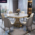 For home dining round table 6-person 8-person small apartment slate dining table hotel creative light luxury small waist dining table
