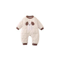 Baby romper - fleece lined, warm outerwear for newborns, cartoon design, autumn/winter
