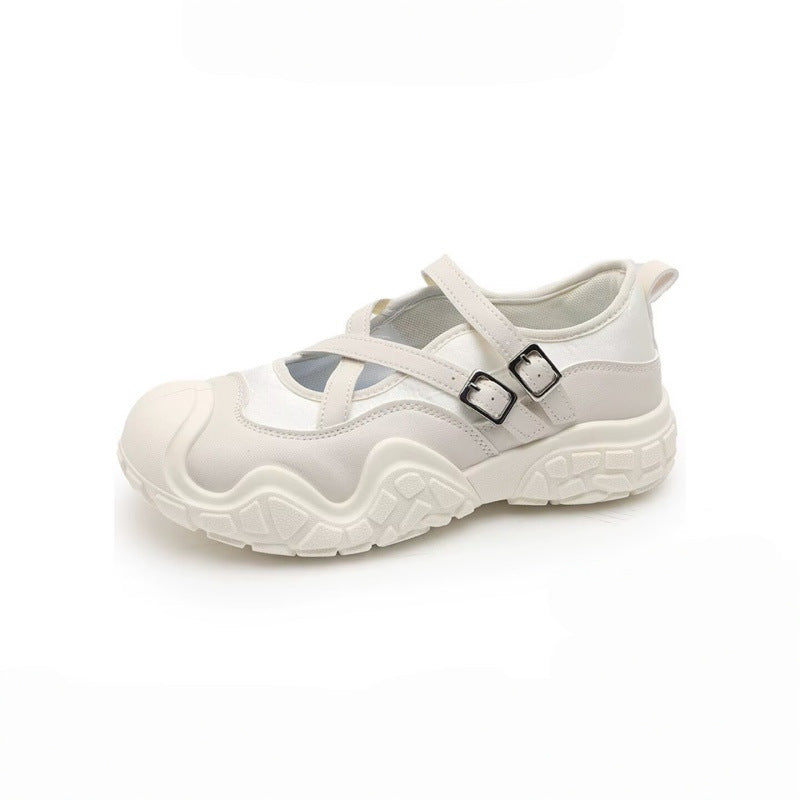 Thick sole lightweight mary jane flats women's 2026new arrival spring summer women's shoes sports casual shoes ballet training shoes