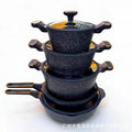 Uakeen hot-selling export pot suitkitchenwar5-piece set 5pcs medical stone double-layer bottom pot