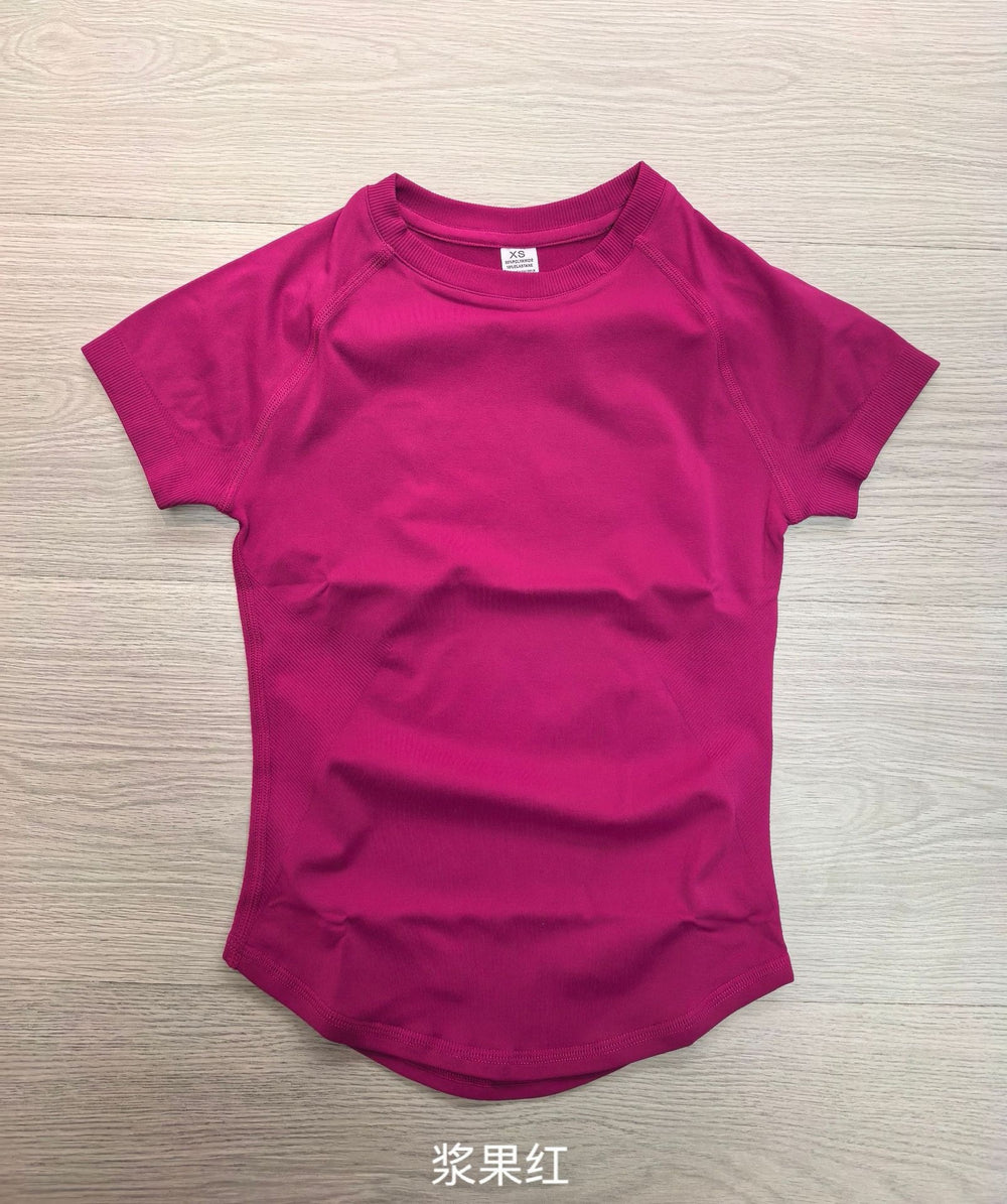 Dfy cross-border new women's seamless yoga top - high-stretch, moisture-wicking, and breathable activewear t-shirt for fitness and yoga