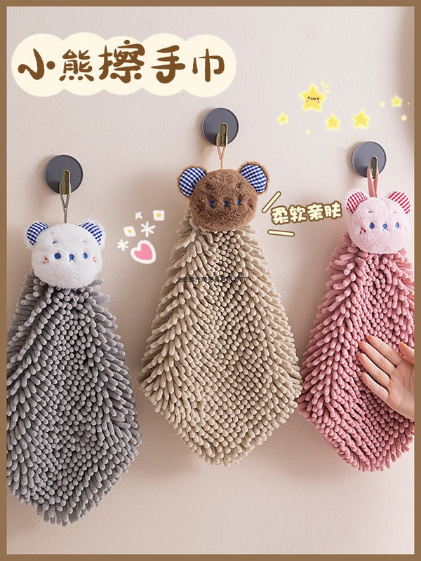 Hand towel hanging absorbent cloth kitchen bathroom quick drying cute children towel thickened handkerchief