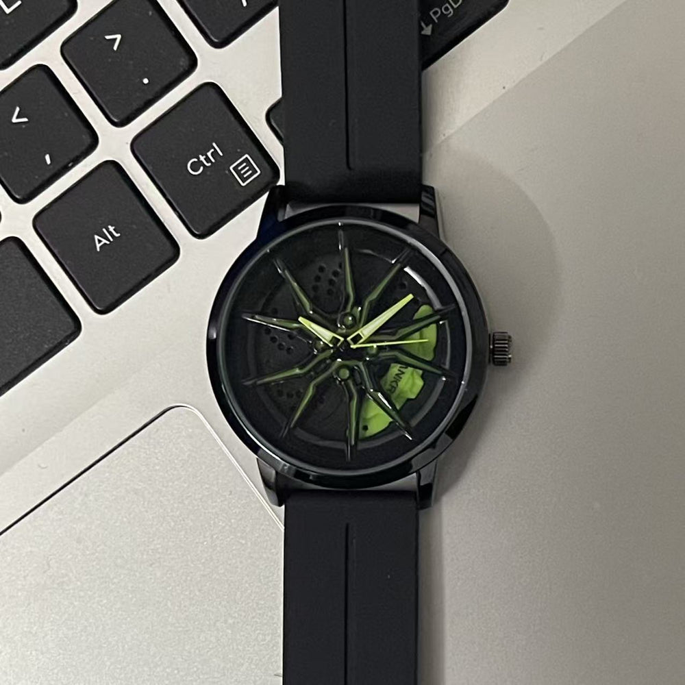 2025 men's automatic (non-mechanical) quartz watch - unique, trendy, asymmetrical design with silicone strap for export