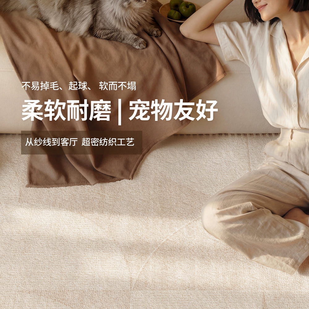 Carpet living room cream style no-wash and wipeable waterproof medieval style sofa coffee table thickened soundproof floor mat bedroom floor
