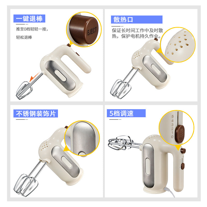 For homeelectric egg whisk compact egg whisk cream egg white whisk handheld small baking mixer