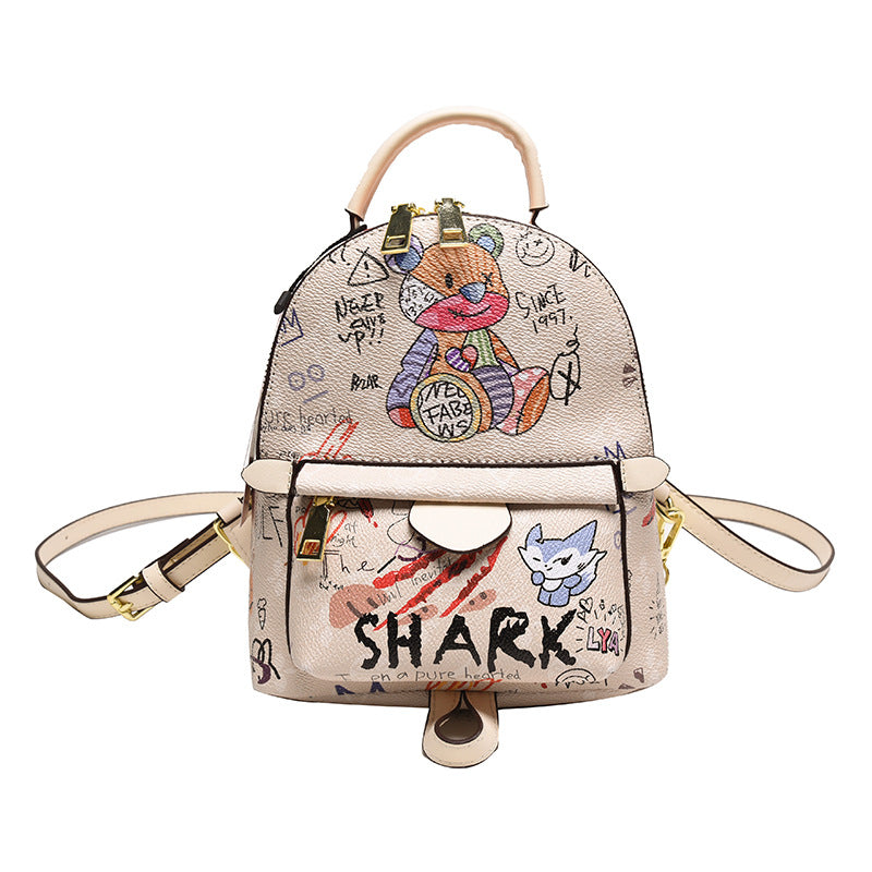 Bags: new 2025 collection - mori girl style cartoon bear quirky & unique casual travel backpack - pu leather