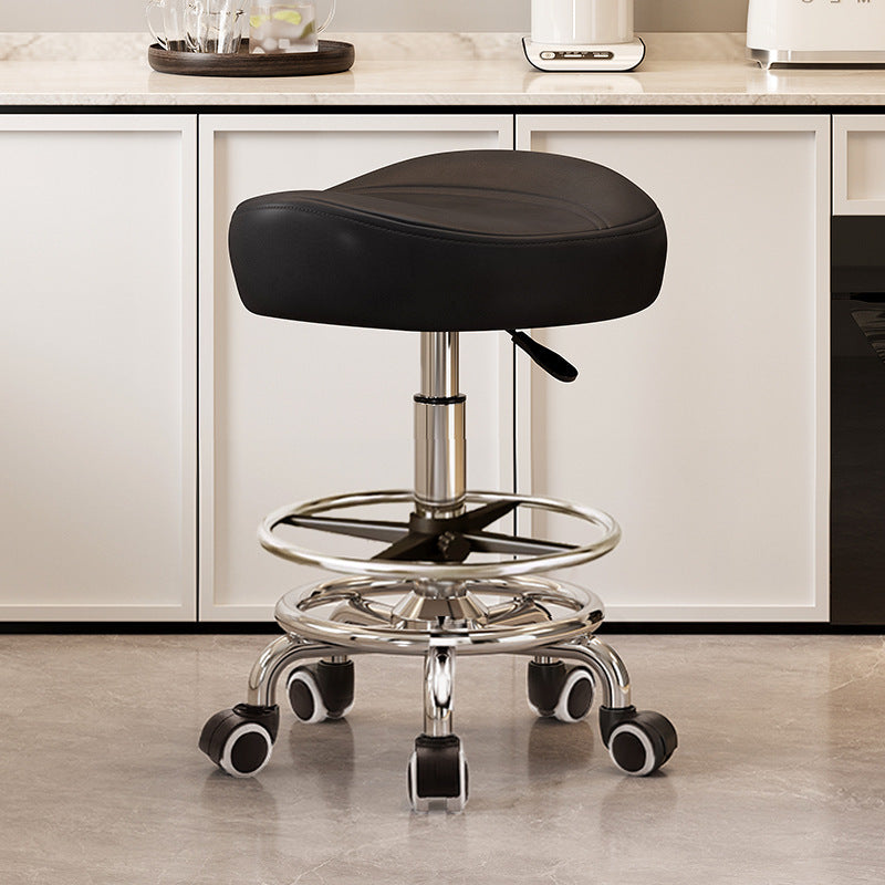 Saddle Chair Kitchen Cooking Chair Front Desk Cashier High Stool Universal Wheel Lifting Chair Beauty Barber Stool