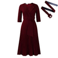 D3291 women's foreign trade dress,  autumn/winter new arrival, ol style fashion suit collar pleated waist plus size african dress