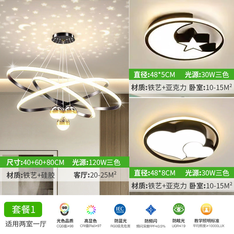 Living room chandelier crystal gypsy fish line lamp restaurant bed and breakfast lighting simple modern Nordic chandelier