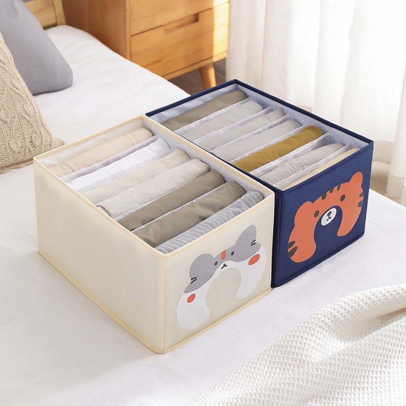 Beilian cartoon clothes storage box foldable pants underwear socks packing box cute wardrobe storage box