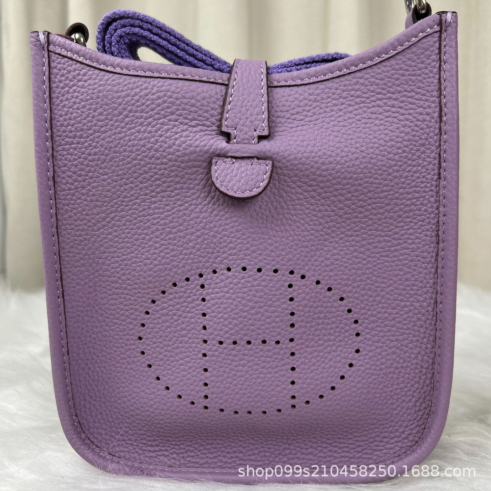 Evelyn tc pattern first layer cowhide evelyne bag mini genuine leather women's bag shoulder crossbody tote bag small bag