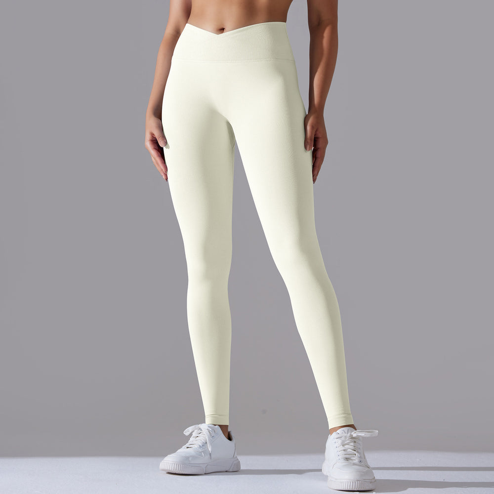 Fashion cross-border seamless tight yoga pants women's cross high waist peach butt lifting sports pants breathable quick-drying fitness pants